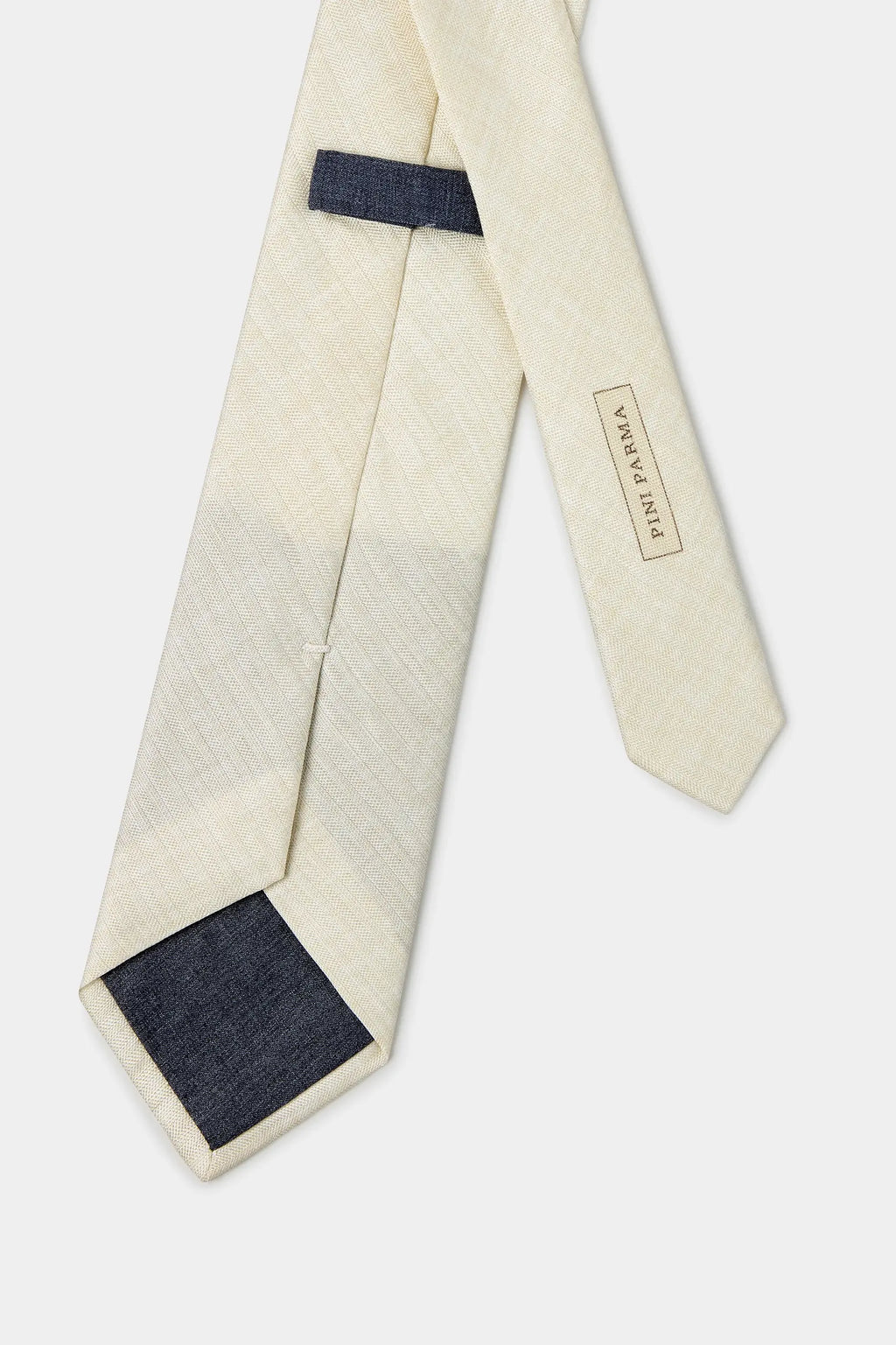 Stone linen and silk tie - Made in Italy