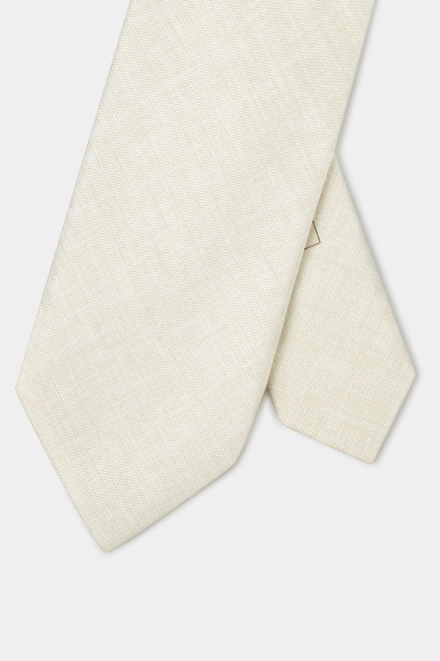 Stone linen and silk tie - Made in Italy