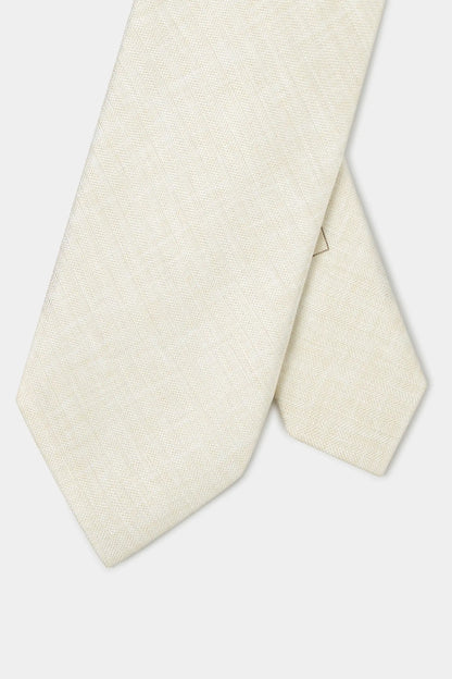 Stone linen and silk tie - Made in Italy