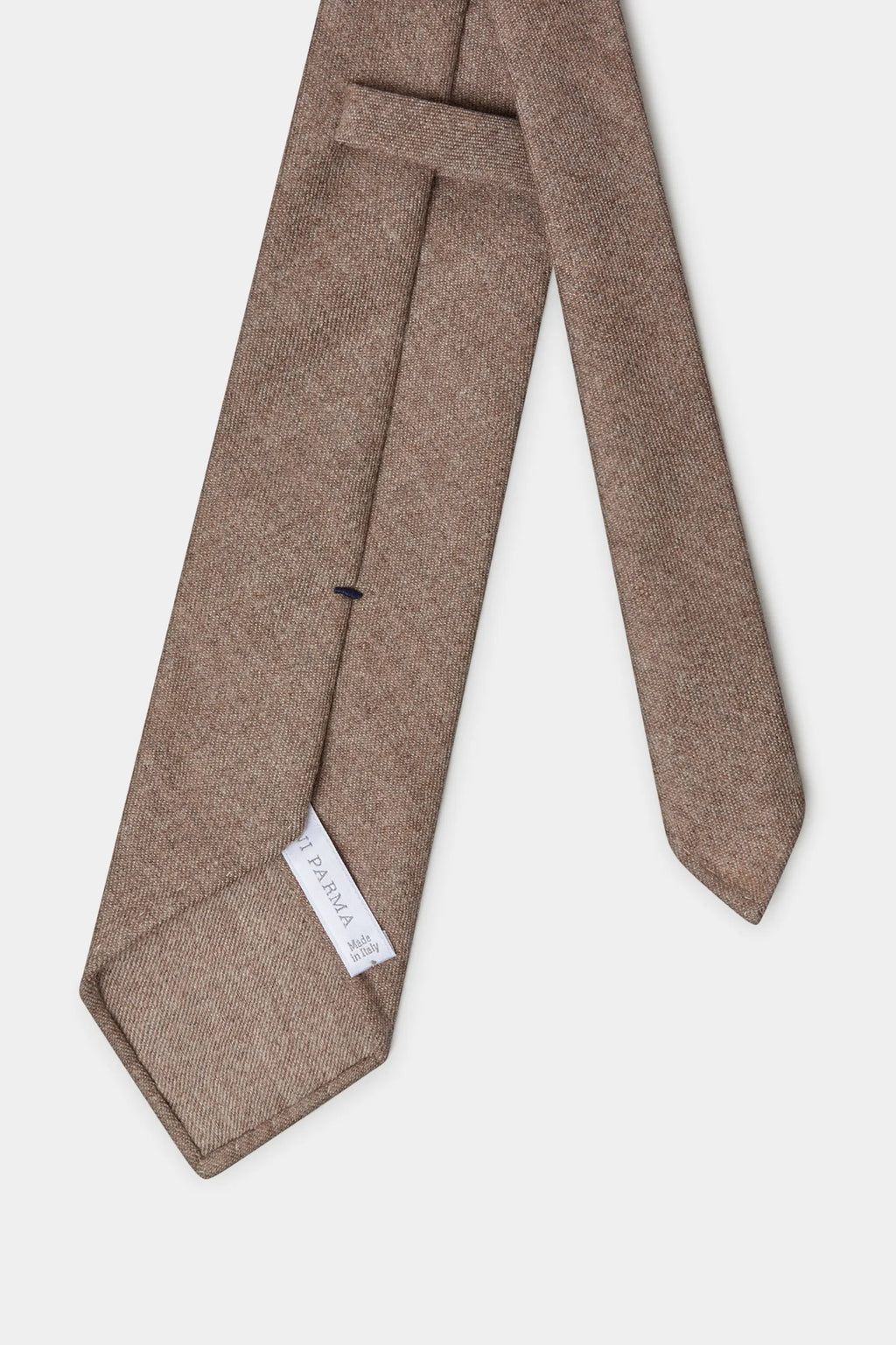 Taupe flannel tie - Made In Italy