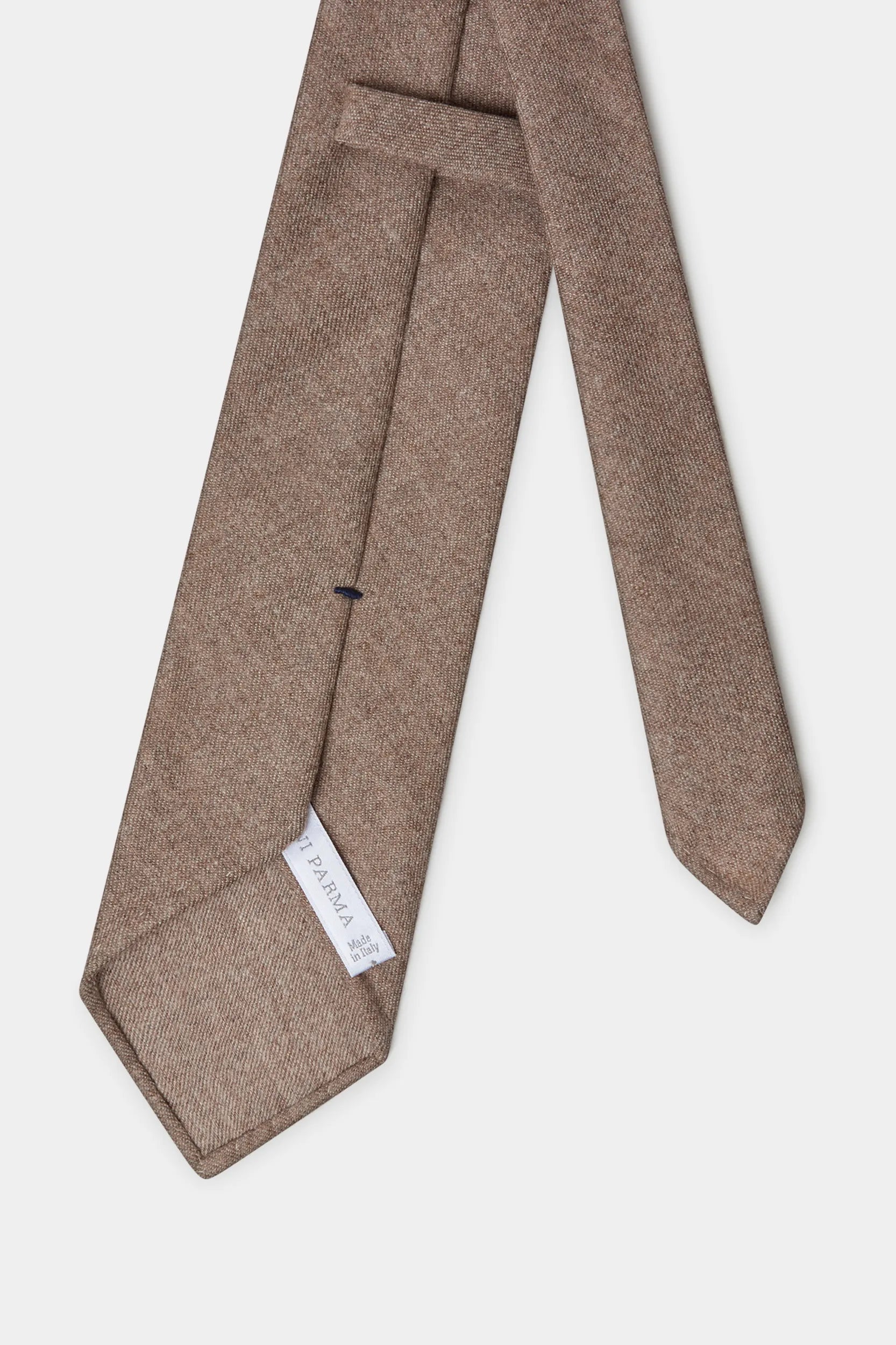 Taupe flannel tie - Made In Italy