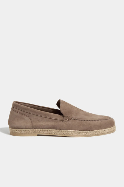 Taupe suede espadrilles - Made In Italy