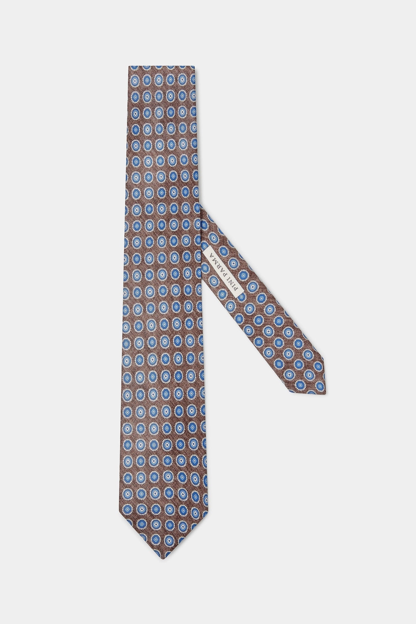 Tobacco fancy silk tie - Made in Italy