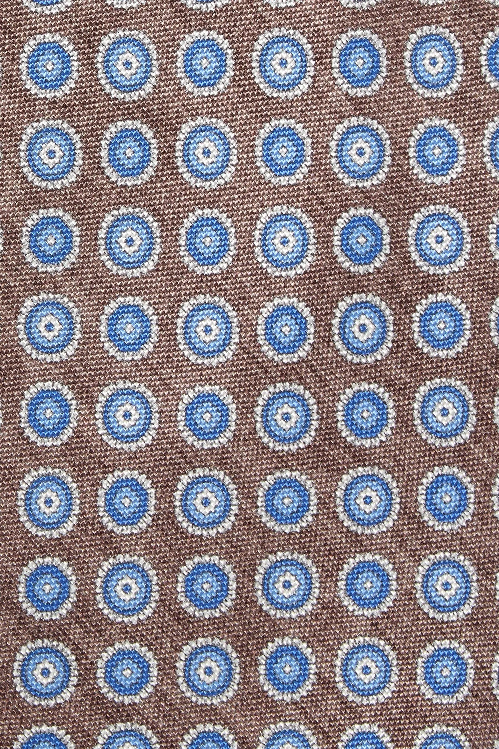 Tobacco fancy silk tie - Made in Italy