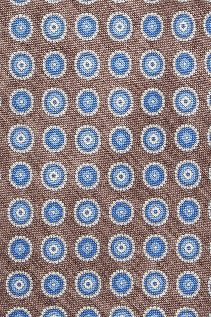 Tobacco fancy silk tie - Made in Italy