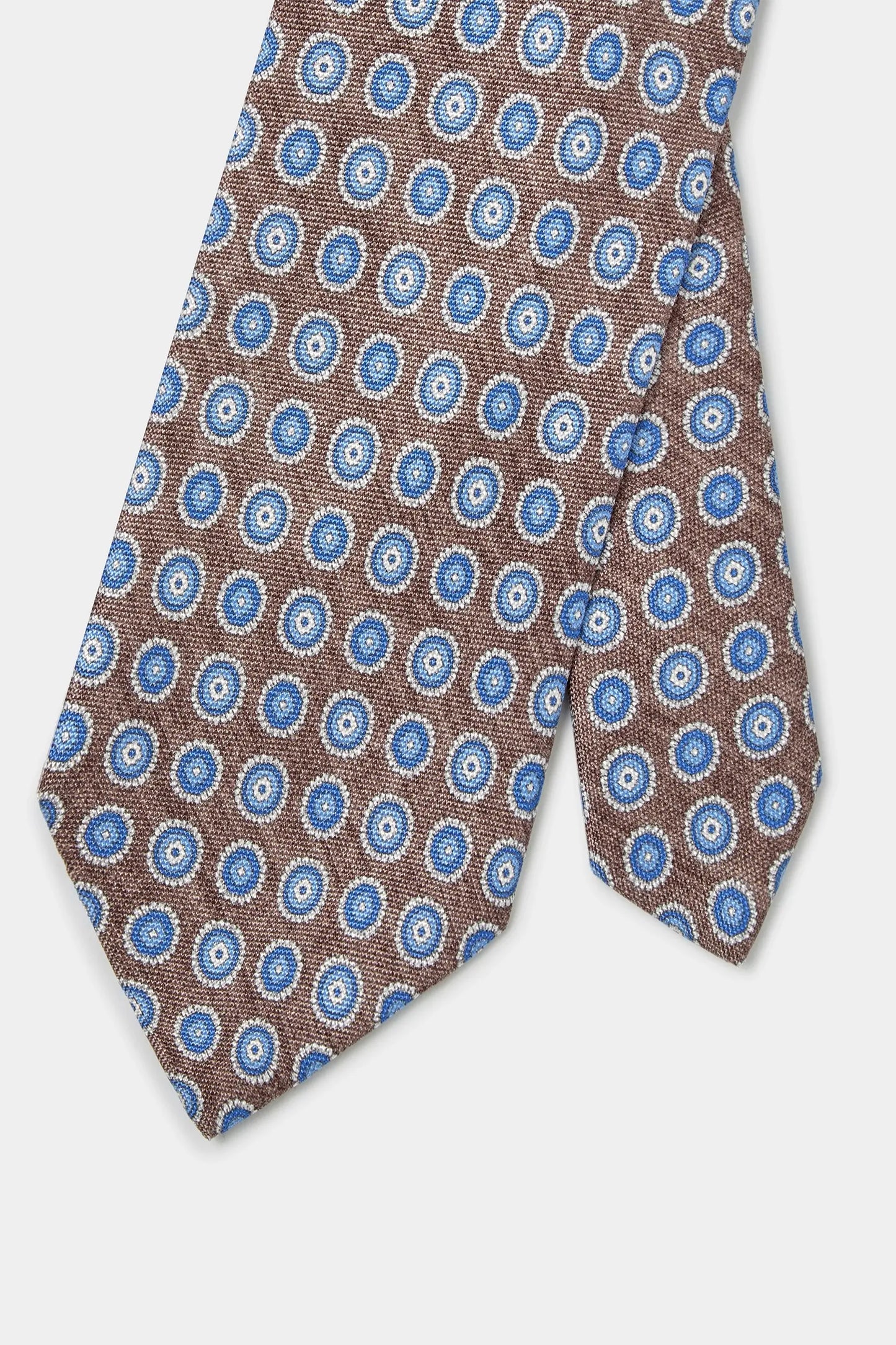 Tobacco fancy silk tie - Made in Italy