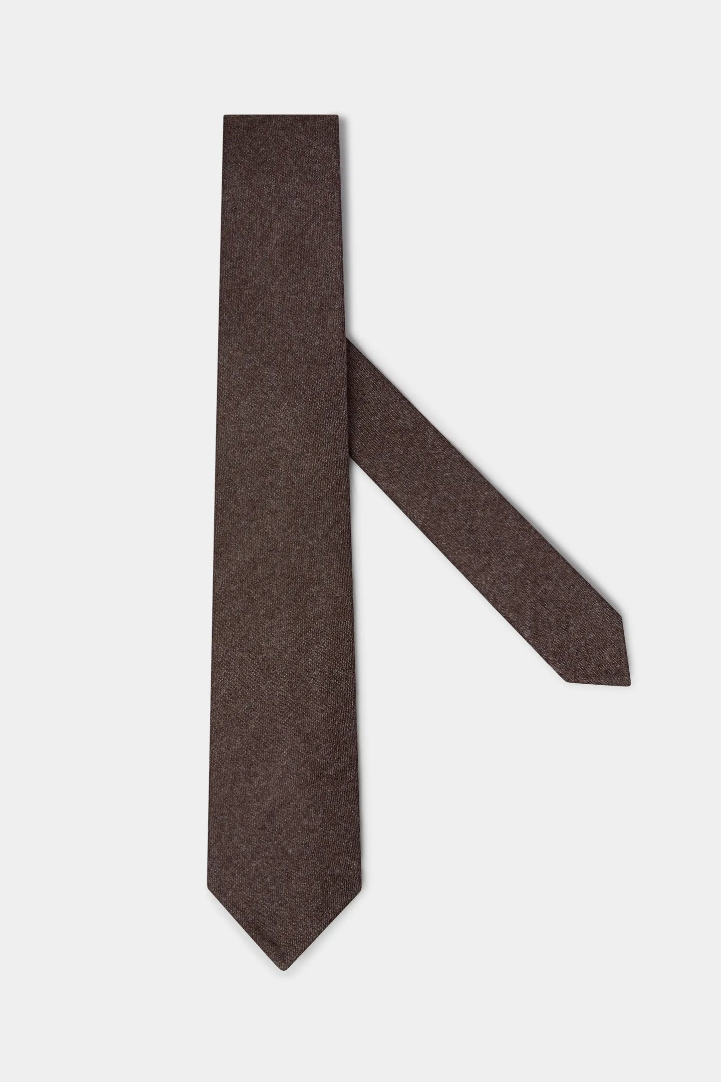 Tobacco flannel tie - Made In Italy