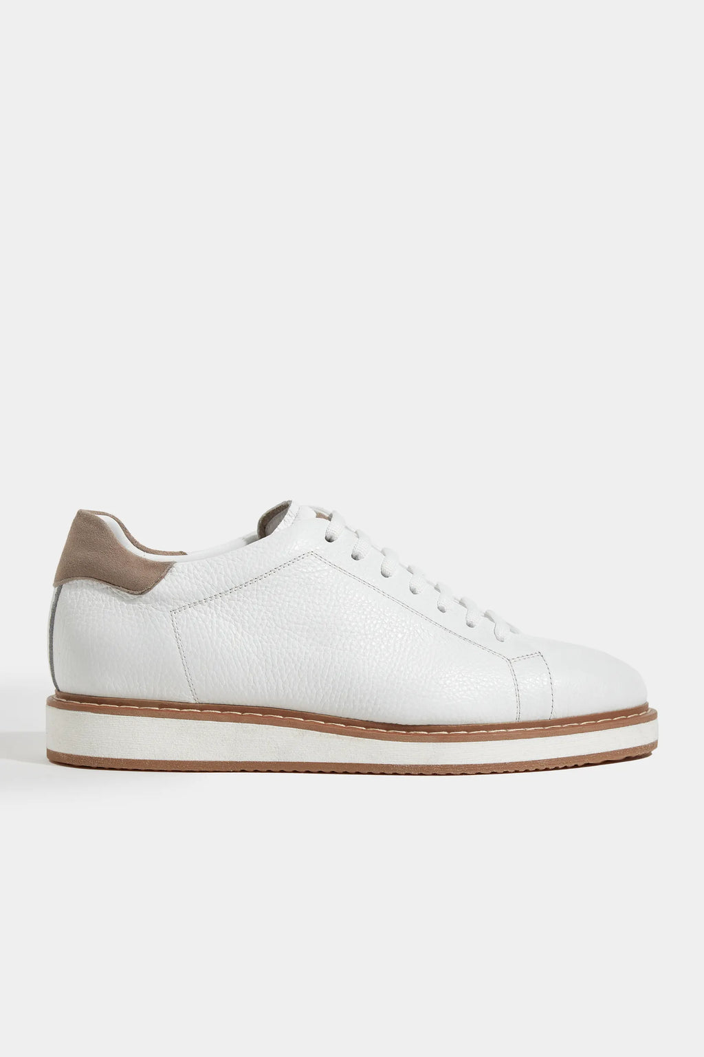 White grained sneakers - Made in Italy