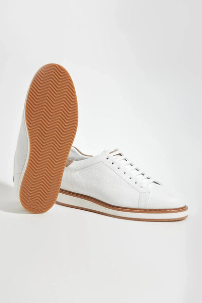 White grained sneakers - Made in Italy