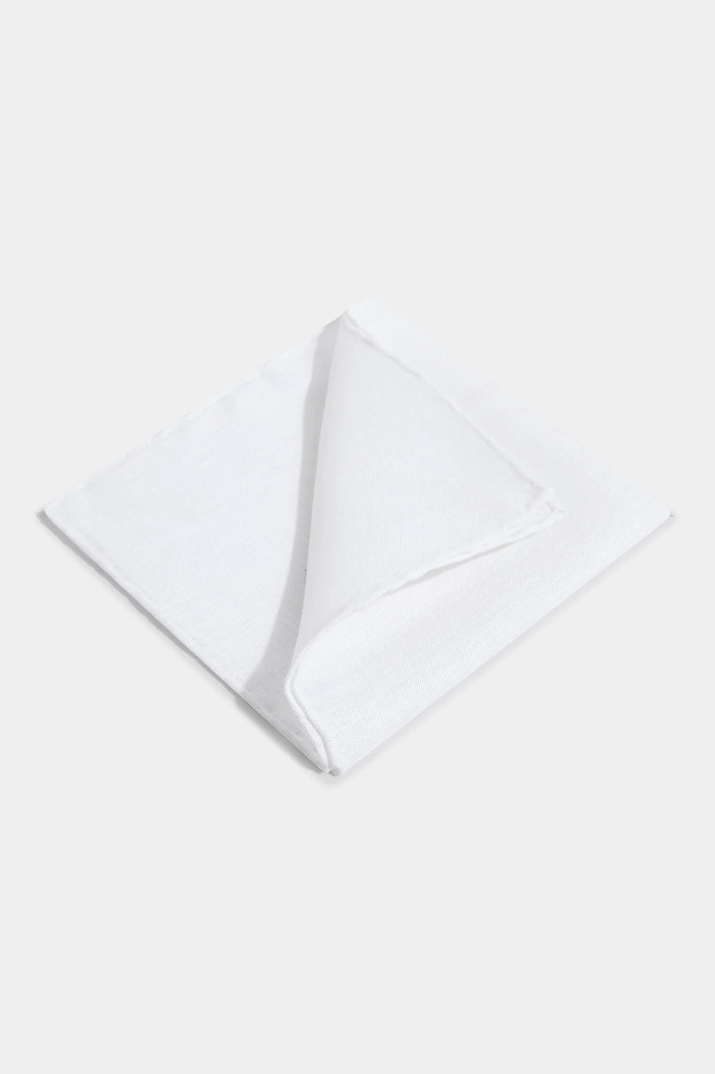 White linen pocket square - Made in Italy