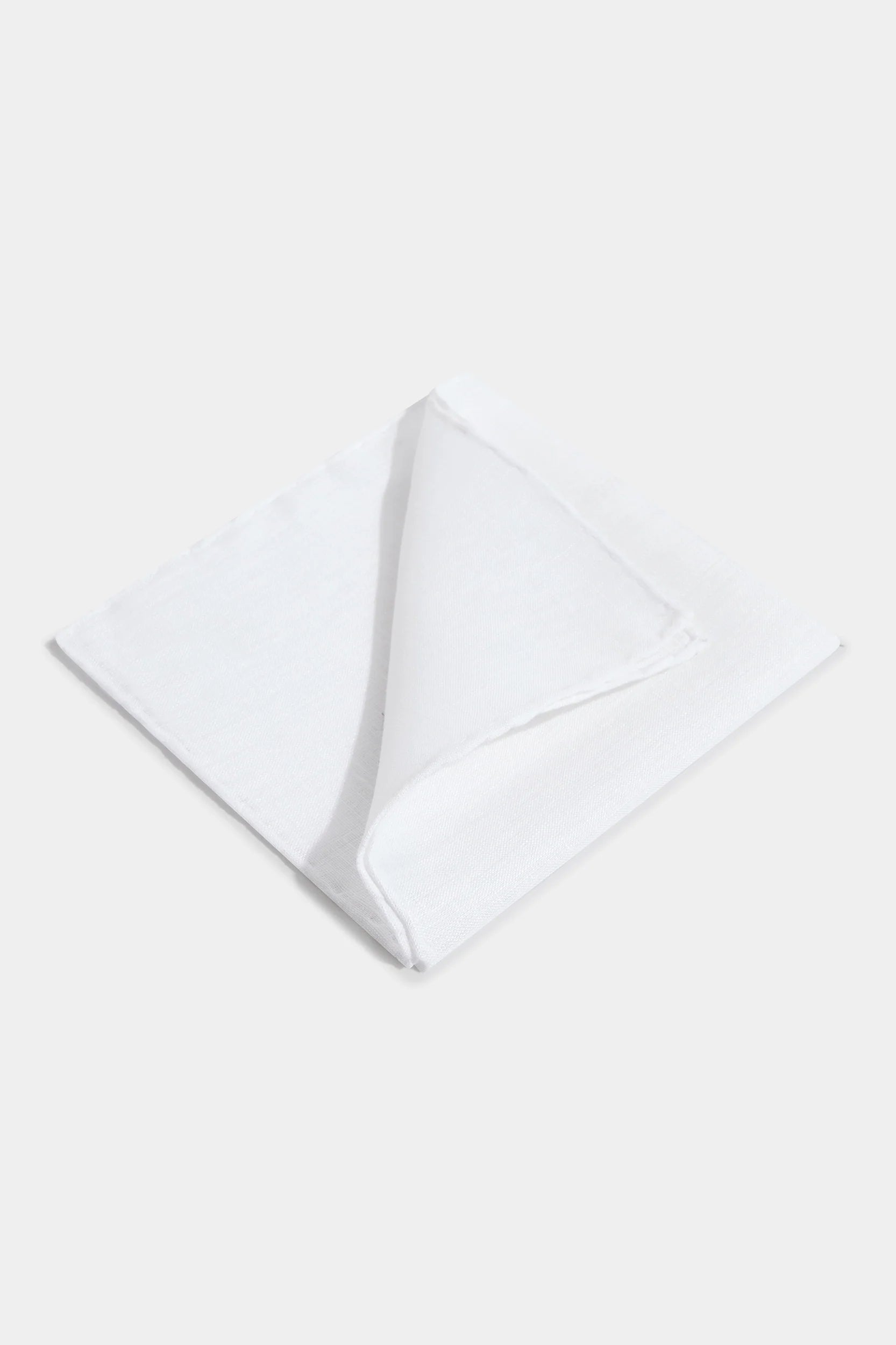 White linen pocket square - Made in Italy