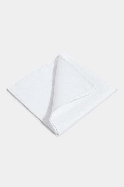 White linen pocket square - Made in Italy