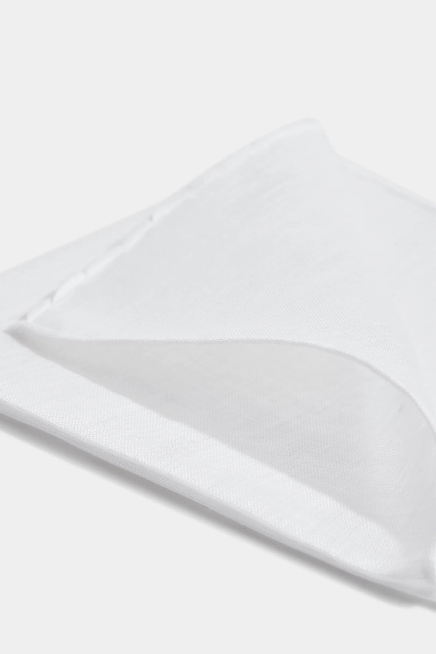 White linen pocket square - Made in Italy