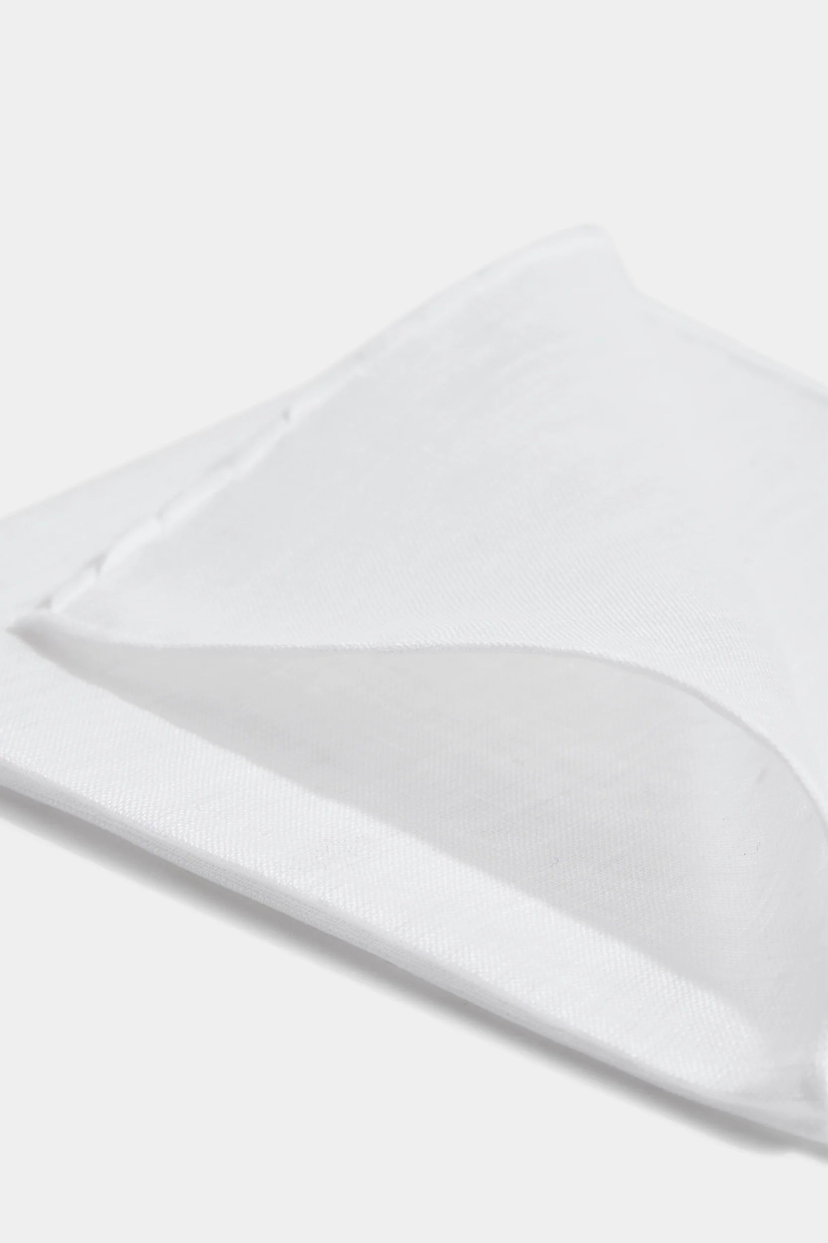 White linen pocket square - Made in Italy